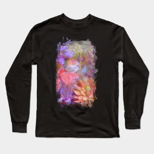 Flower Fairy Double Exposure Fantasy Art Long Sleeve T-Shirt